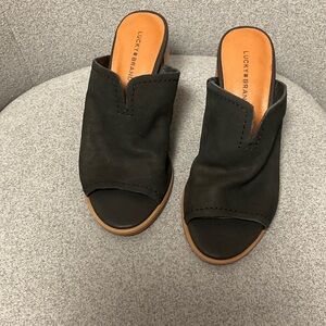 Lucky Brand Women's Black Open-Toe Mules